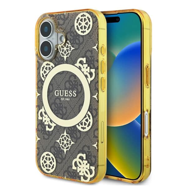 Guess - IML Peony On 4G Background MagSafe (GUHMP16SH4PYEEW) - iPhone 16 - Καφέ