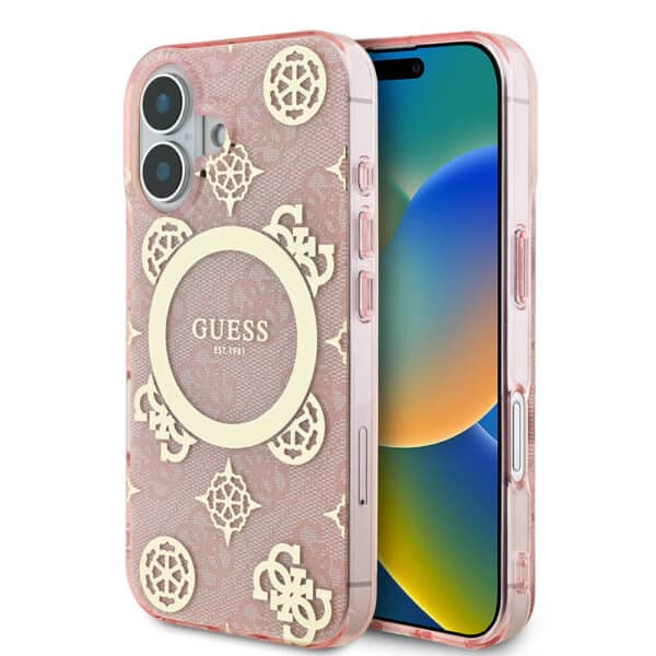 Guess - IML Peony On 4G Background MagSafe (GUHMP16SH4PYEEP) - iPhone 16 - Ροζ