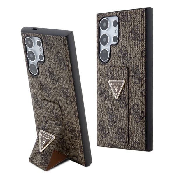 Guess - Grip Stand 4G Triangle Strass (GUHCS24LPGS4TDW) - Samsung Galaxy S24 Ultra - Καφέ