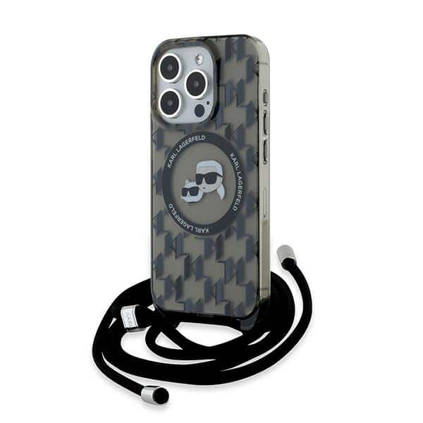 Karl Lagerfeld - IML Crossbody MagSafe (KLHMP15XHCKCKLCK) - iPhone 15 Pro Max - Monogram Karl&Choupette Head