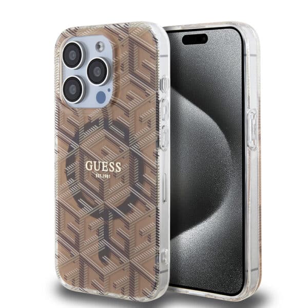Guess - IML GCube MagSafe (GUHMP15LHGCUSTGW) - iPhone 15 Pro - Καφέ