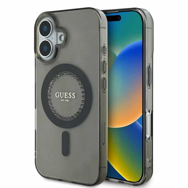 Guess - IML Rhinestones MagSafe (GUHMP16MPFTDTEK) - iPhone 16 Plus - Μαύρο