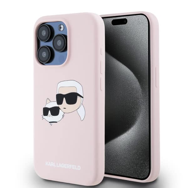 Karl Lagerfeld - Silicone MagSafe (KLHMP15LSKCHPPLP) - iPhone 15 Pro - Ροζ Karl&Choupette Head