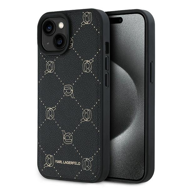 Karl Lagerfeld - Leather MagSafe (KLHMP15MPGKHPHK) - iPhone 15 Plus - Karl Head