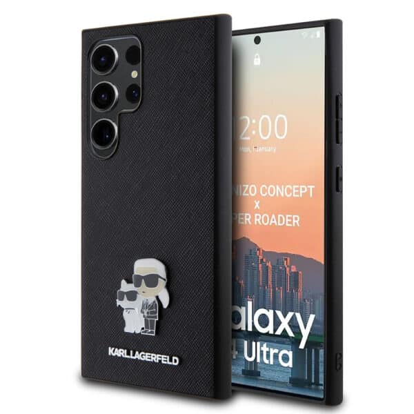 Karl Lagerfeld - Saffiano (KLHCS24LPSAKCMPK) - Samsung Galaxy S24 Ultra - Karl&Choupette Metal Pin
