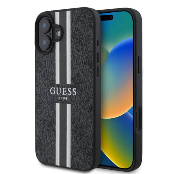 Guess - Hardcase 4G Printed Stripes MagSafe (GUHMP16MP4RPSK) - iPhone 16 Plus - Μαύρο