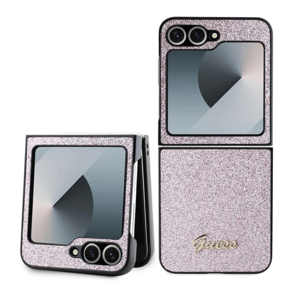 Guess - Glitter Script (GUHCZF6HGGSHP) - Samsung Galaxy Z Flip6 - Ροζ