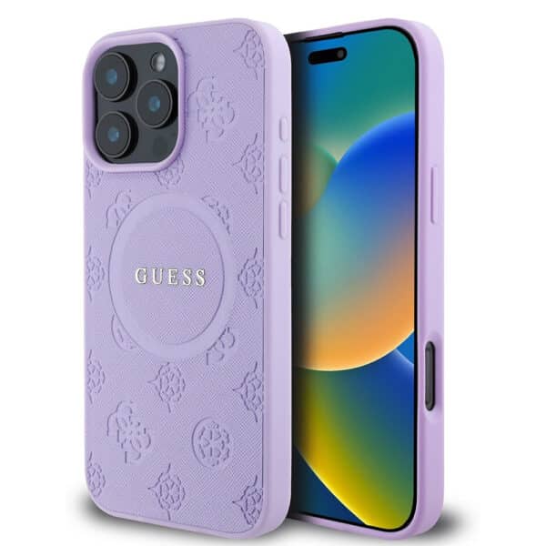 Guess - Saffiano Peony Classic Logo MagSafe (GUHMP16XPSAPSMEU) - iPhone 16 Pro Max - Μώβ
