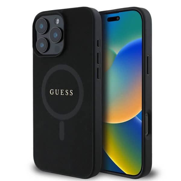 Guess - Saffiano Classic Logo MagSafe (GUHMP16XPSAHMCK) - iPhone 16 Pro Max - Μαύρο