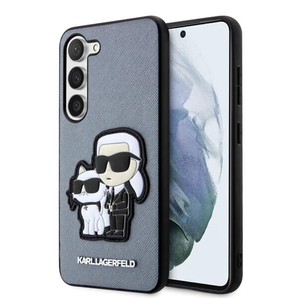 Karl Lagerfeld - Saffiano (KLHCS23MSANKCPG) - Samsung Galaxy S23 Plus - Γκρί Karl&Choupette Metal Pin
