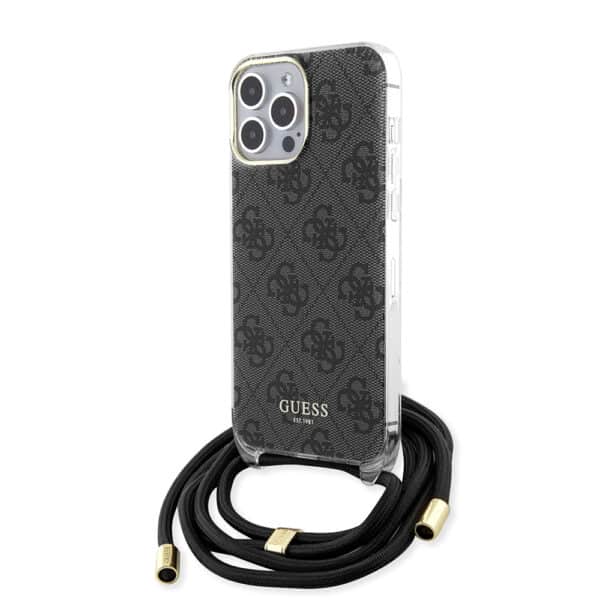 Guess - Crossbody Cord 4G Print (GUHCP15XHC4SEK) - iPhone 15 Pro Max - Μαύρο