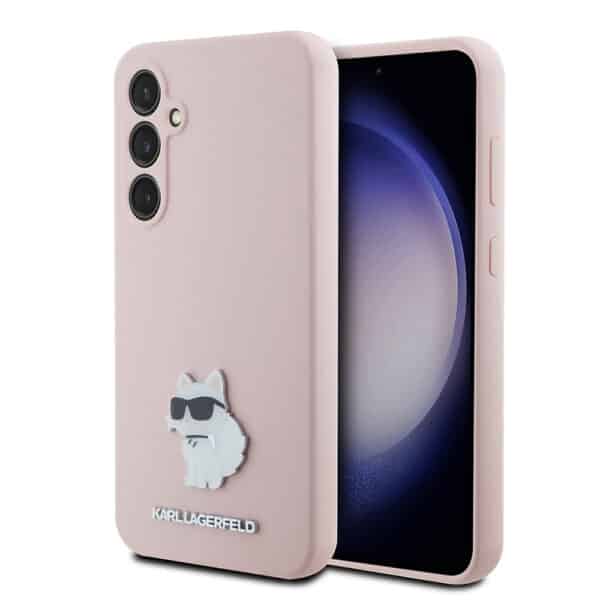 Karl Lagerfeld - Silicone (KLHCS23FESMHCNPP) - Samsung Galaxy S23 FE - Ροζ Choupette Metal Pin