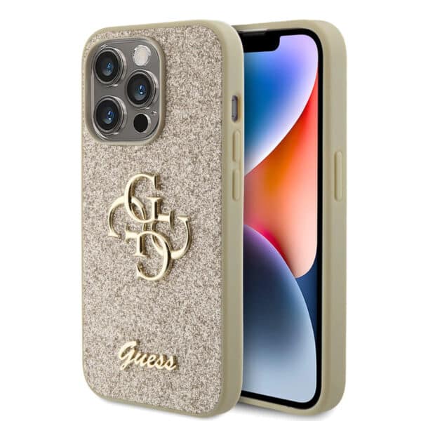 Guess - Glitter Script Big 4G (GUHCP15XHG4SGD) - iPhone 15 Pro Max - Χρυσό