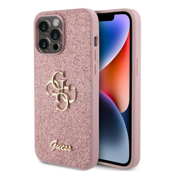 Guess - Glitter Script Big 4G (GUHCP15XHG4SGP) - iPhone 15 Pro Max - Ροζ