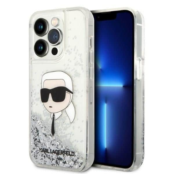 Karl Lagerfeld - Hardcase Glitter (KLHCP14LLNKHCH) - iPhone 14 Pro - Ασημί Karl Head