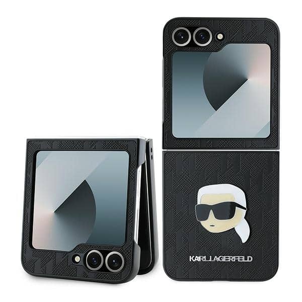 Karl Lagerfeld - Saffiano (KLHCZF6PGKSKIHK) - Samsung Galaxy Z Flip6 - Monogram Head Pin