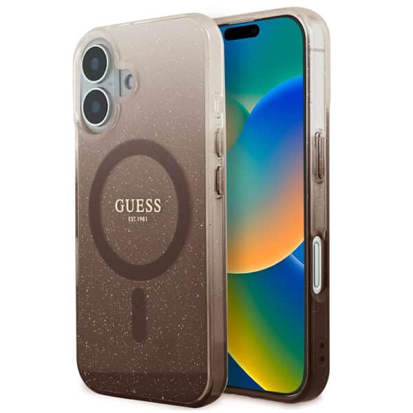 Guess - IML Glitter Gradient MagSafe (GUHMP16SHGRCELW) - iPhone 16 - Καφέ