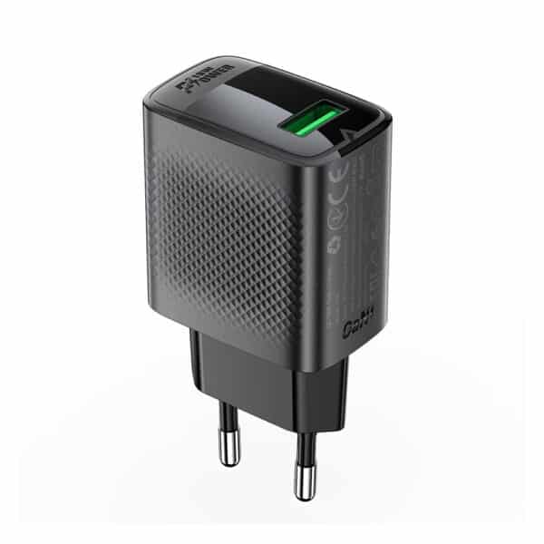 Acefast - Φορτιστής (A90) - USB, 18W, GaN Technology, Quick Charger - Μαύρο