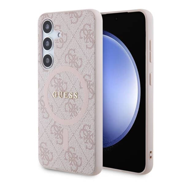 Guess - 4G Collection Leather MagSafe (GUHMS24MG4GFRP) - Samsung Galaxy S24 Plus - Ροζ