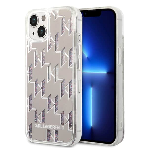 Karl Lagerfeld - Hardcase Liquid Glitter (KLHCP14MLMNMS) - iPhone 14 Plus - Ασημί Monogram
