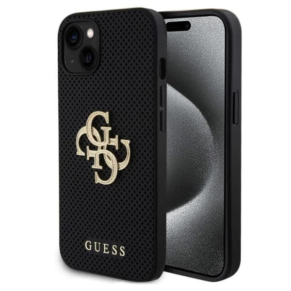 Guess - Leather Perforated 4G (GUHCP15SPSP4LGK) - iPhone 15 - Μαύρο
