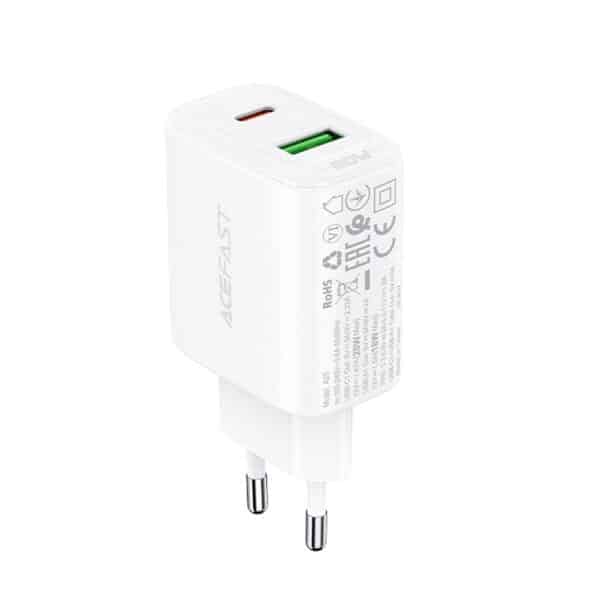 Acefast - Φορτιστής (A25) - Type-C, USB, 20W, 3A, Power Delivery, Fast Charging  - Λευκό