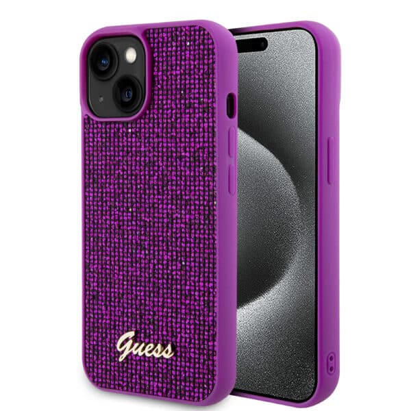Guess - Disco Metal Script (GUHCP15SPMSDGSF) - iPhone 15 - Fuchsia
