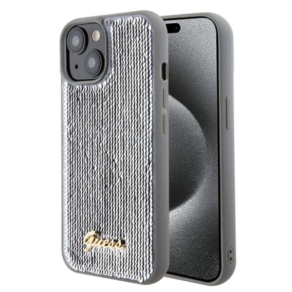 Guess - Sequin Script Metal (GUHCP15SPSFDGSS) - iPhone 15 - Ασημί