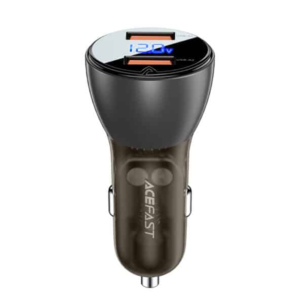 Acefast - Φορτιστής Αυτοκινήτου (B7) - 2x USB, 45W, Dual Fast Charging, with LED Digital Display - Transparent Μαύρο