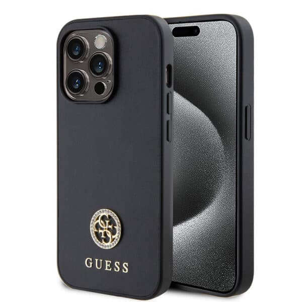 Guess - Strass Metal Logo (GUHCP15LPS4DGPK) - iPhone 15 Pro - Μαύρο