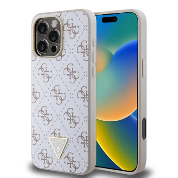 Guess - Hardcase 4G Triangle Metal Logo (GUHCP16XPG4GPH) - iPhone 16 Pro Max - Λευκό