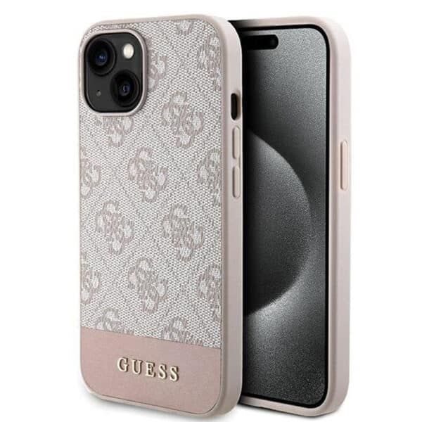 Guess - Hardcase 4G Stripe Collection (GUHCP15SG4GLPI) - iPhone 15 - Ροζ