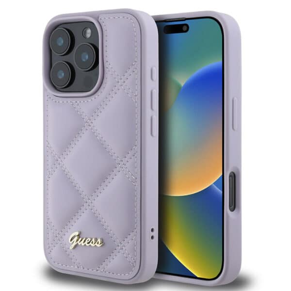 Guess - Quilted Metal Logo (GUHCP16XPSQSQSU) - iPhone 16 Pro Max - Light Μώβ
