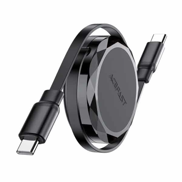 Acefast - Data Cable (C13-03) - Type-C to Type-C, 60W, Dual Retraction Charging Data Cable, Fast Charging, 0.8m - Μαύρο