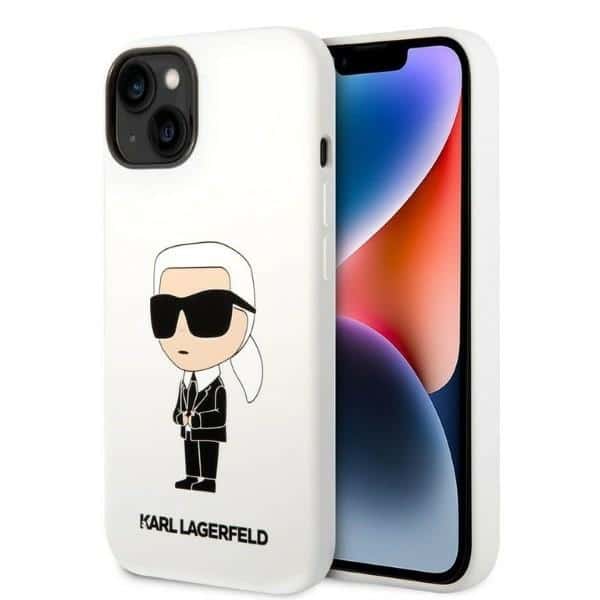 Karl Lagerfeld - Silicone (KLHCP14MSNIKBCH) - iPhone 14 Plus - Λευκό Ikonik