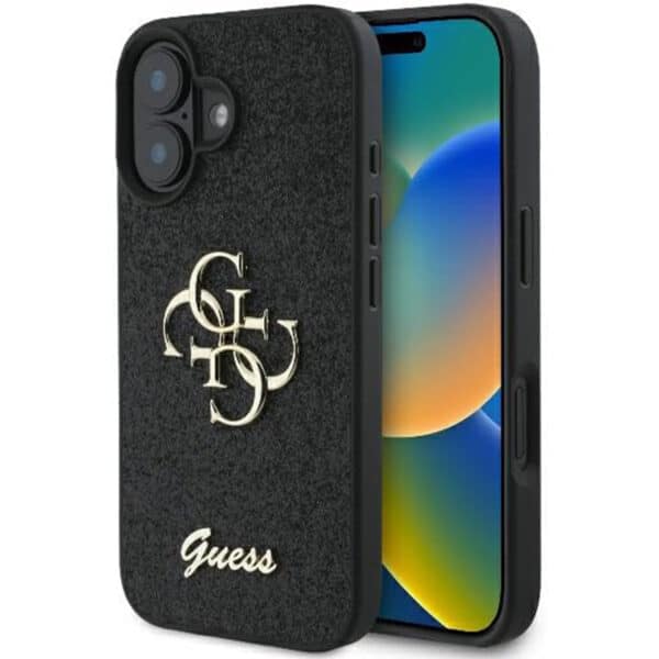 Guess - Glitter Fixed Big 4G (GUHCP16MHG4SGK) - iPhone 16 Plus - Μαύρο