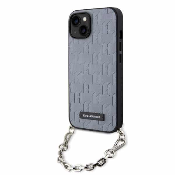 Karl Lagerfeld - Saffiano Monogram Chain (KLHCP14SSACKLHPG) - iPhone 14 - Ασημί