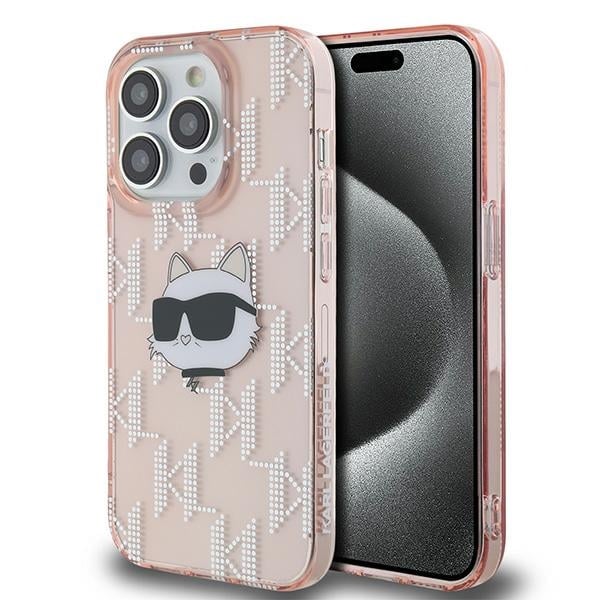 Karl Lagerfeld - IML Luxury (KLHCP14XHKLPCHP) - iPhone 14 Pro Max - Ροζ Choupette Head&Monogram