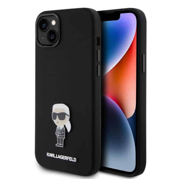 Karl Lagerfeld - Silicone (KLHCP15MSMHKNPK) - iPhone 15 Plus - Ikonik Metal Pin