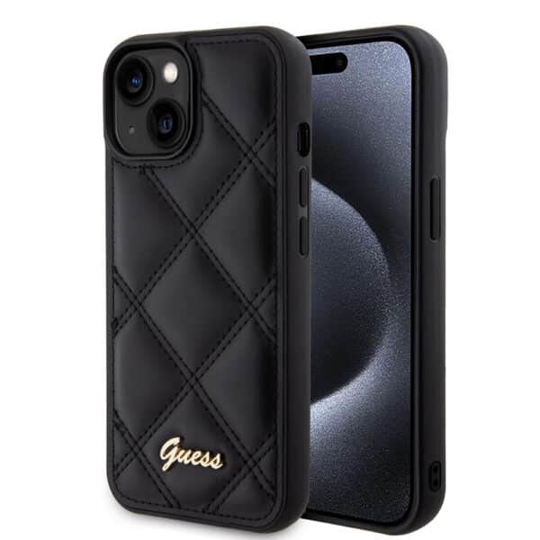 Guess - Quilted Metal Logo (GUHCP15SPSQSQSK) - iPhone 15 - Μαύρο