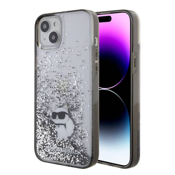 Karl Lagerfeld - Hardcase Liquid Glitter (KLHCP15MLKCNSK) - iPhone 15 Plus - Διάφανο Choupette