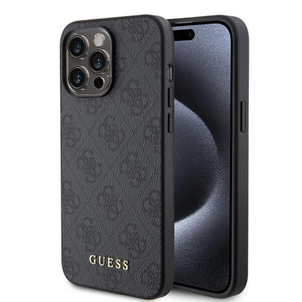 Guess - Hardcase 4G Metal Gold Logo (GUHCP15LG4GFGR) - iPhone 15 Pro - Γκρί