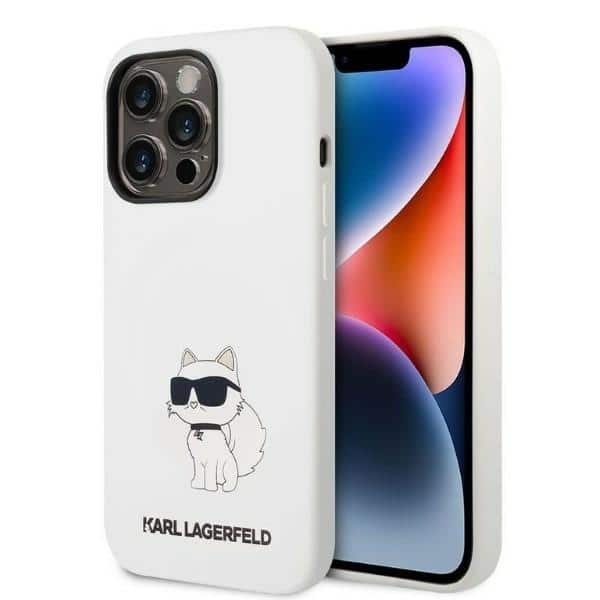 Karl Lagerfeld - Silicone (KLHCP14XSNCHBCH) - iPhone 14 Pro Max - Λευκό Choupette
