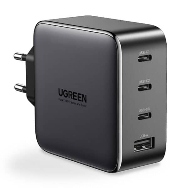 Ugreen - Φορτιστής (40747) - Fast Charge, GaN 3x Type-C, USB, 100W - Μαύρο