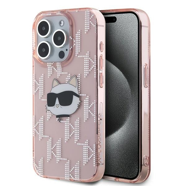 Karl Lagerfeld - IML Luxury (KLHCP15XHKLPCHP) - iPhone 15 Pro Max - Ροζ Choupette Head&Monogram