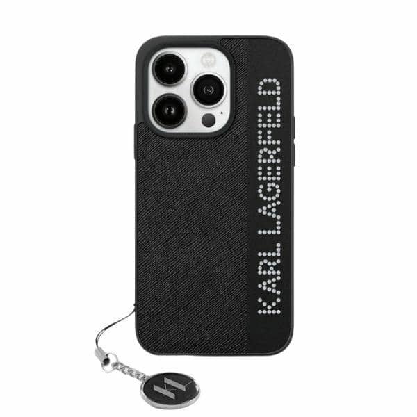 Karl Lagerfeld - Saffiano Rhinestones&Charm (KLHCP15XPSAKDGCK) - iPhone 15 Pro Max - Μαύρο