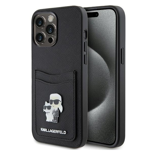 Karl Lagerfeld - Saffiano Cardslot (KLHCP15XSAPKCNPK) - iPhone 15 Pro Max - Karl&Choupette