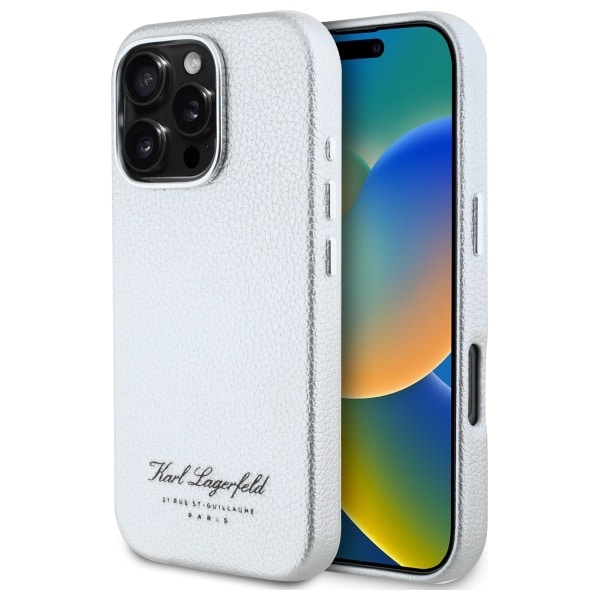 Karl Lagerfeld - Hardcase Leather Hotel (KLHCP16LPGWCMKHG) - iPhone 16 Pro - Γκρί RSG