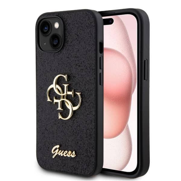 Guess - Glitter Script Big 4G (GUHCP15SHG4SGK) - iPhone 15 - Μαύρο