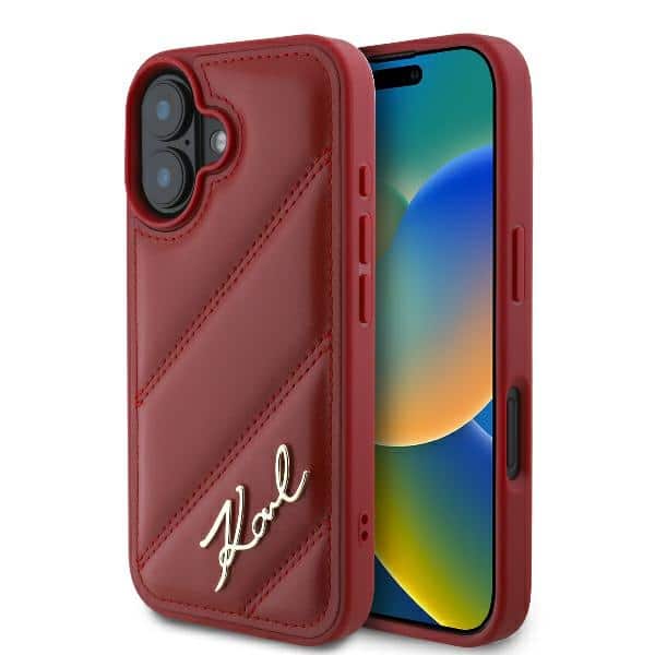 Karl Lagerfeld - Diagonal Quilted (KLHCP16SPQDSMGR) - iPhone 16 - Κόκκινο
